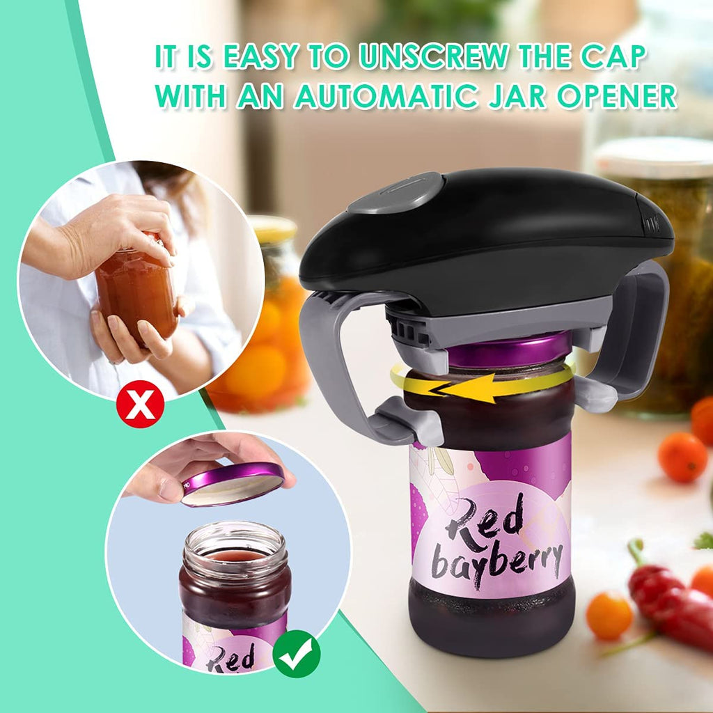 Higher Torque Electric Jar Opener Easy Unscrew Almost Size Lid with  Auto-Off, Powerful Bottle Opener for Arthritic Hands, Effortless Kitchen  Gadgets for Weak Hands and Seniors with Arthritis - Yahoo Shopping